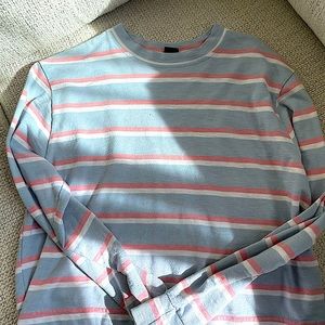 Stripped violet, pink, and white long sleeve tee. Wild fable, and size M.